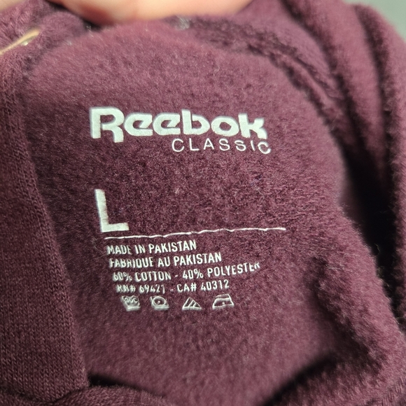 Reebok Classic Maroon Womens Hoodie Large - Picture 3 of 3
